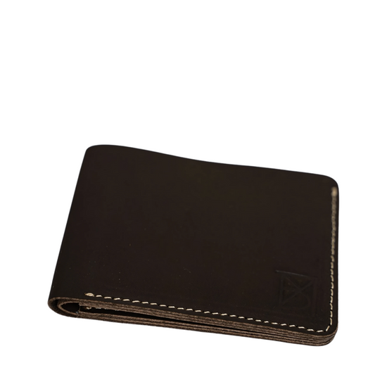 Sleek Gray Leather Wallet – Modern & Minimal by BM7"
