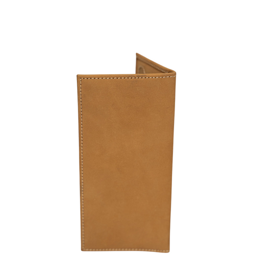 Matter brown Leather Long Wallet – Minimalist Slim Bifold for Men by BM7
