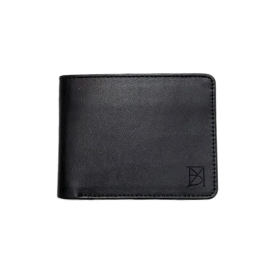 "Minimalist Tan Bi-Fold Leather Black Wallet by BM7